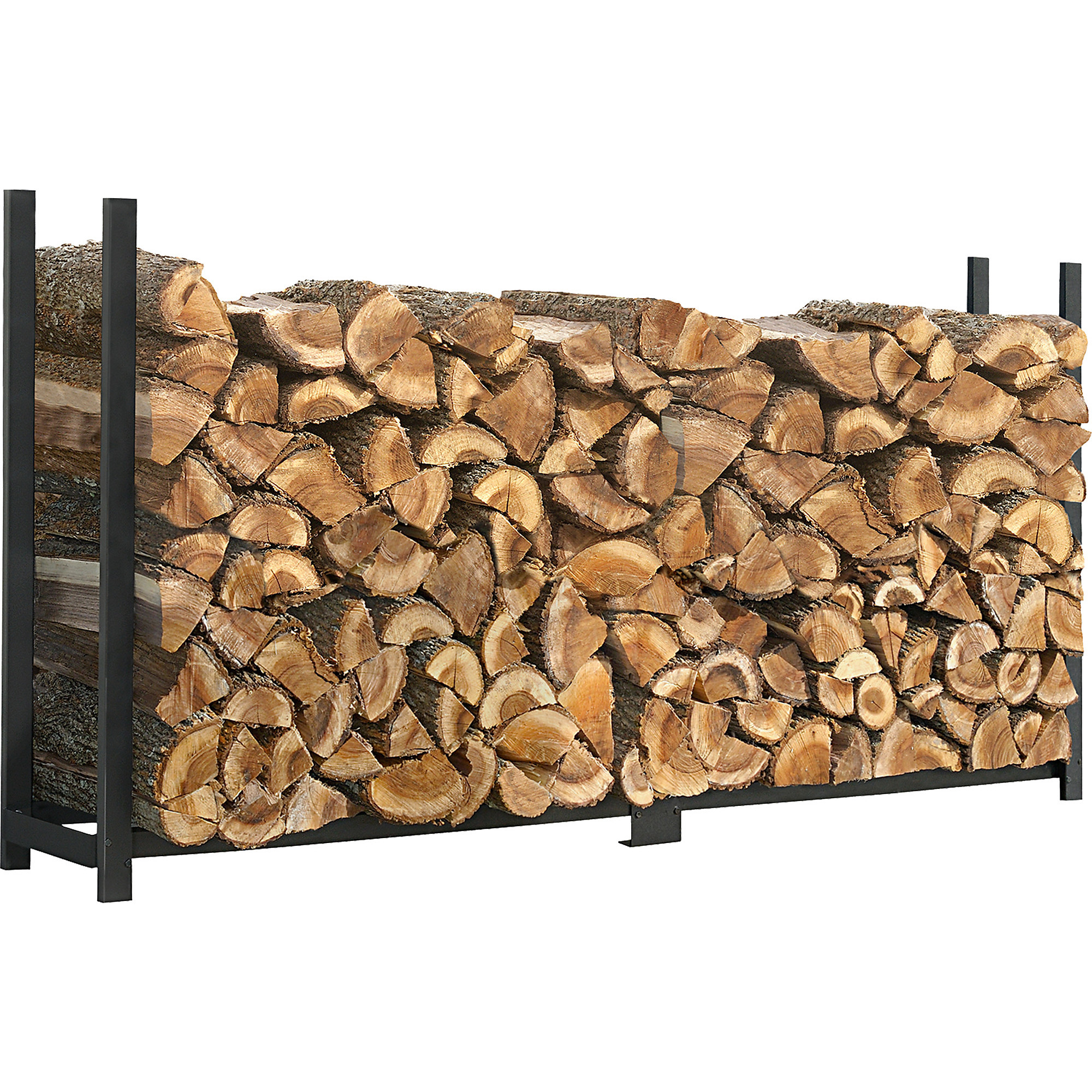 Roughneck 8ft. Firewood Rack with Cover, 2200Lb. Capacity, Steel